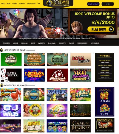 Goldman Casino | Online Mobile Slots £1,000 Mega Welcome Offer!